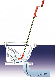 Применение прочистки унитаза General Pipe Cleaners Flexicore 3FL-DH